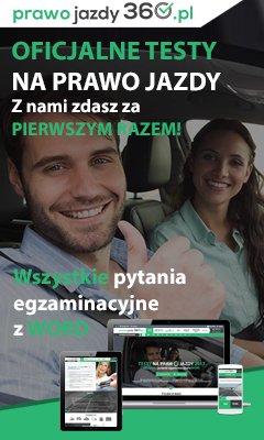 Baner serwisu prawo-jazdy-360.pl do zamieszenia na stronie zewnętrznej 240x400