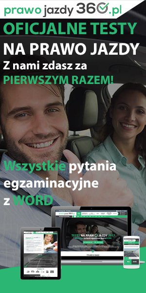 Baner serwisu prawo-jazdy-360.pl do zamieszenia na stronie zewnętrznej 301x601
