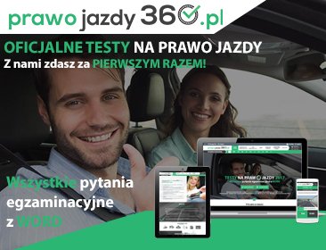 Baner serwisu prawo-jazdy-360.pl do zamieszenia na stronie zewnętrznej 336x280