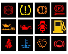 Znaki drogowe - Kontrolki pojazdu