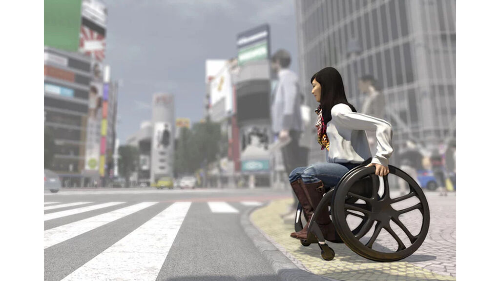 Czy zachowując szczególną ostrożność, wolno Ci powoli przejechać przed osobą poruszającą się w wózku inwalidzkim wjeżdżającą na przejście dla pieszych ?