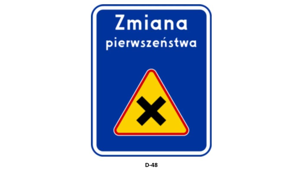 Czy ten znak może decydować o obowiązku ustąpienia pierwszeństwa pojazdowi nadjeżdżającemu z lewej strony na skrzyżowaniu?